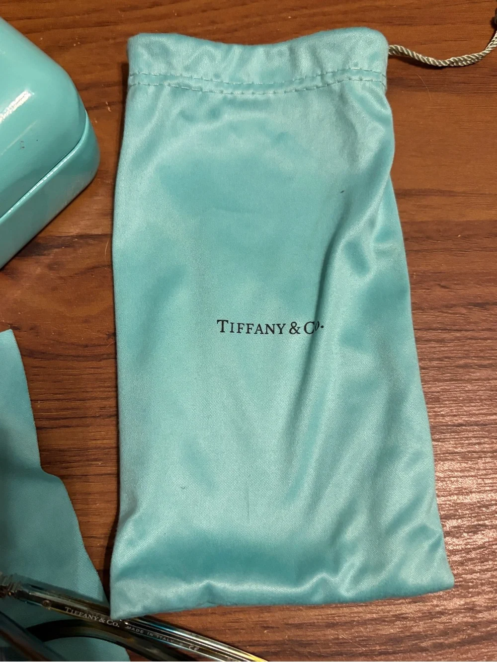 Tiffany & Co. Signature Tiffany Blue Eyeglass Case with Cloth & Pouch